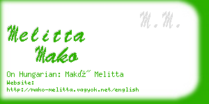 melitta mako business card